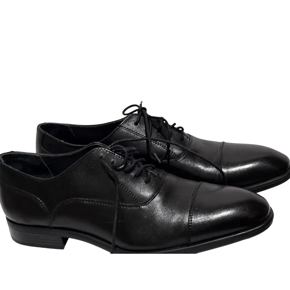 Nordstrom Mens Black Leather Cap Toe Oxford Dress Shoes Ortholite 11M career